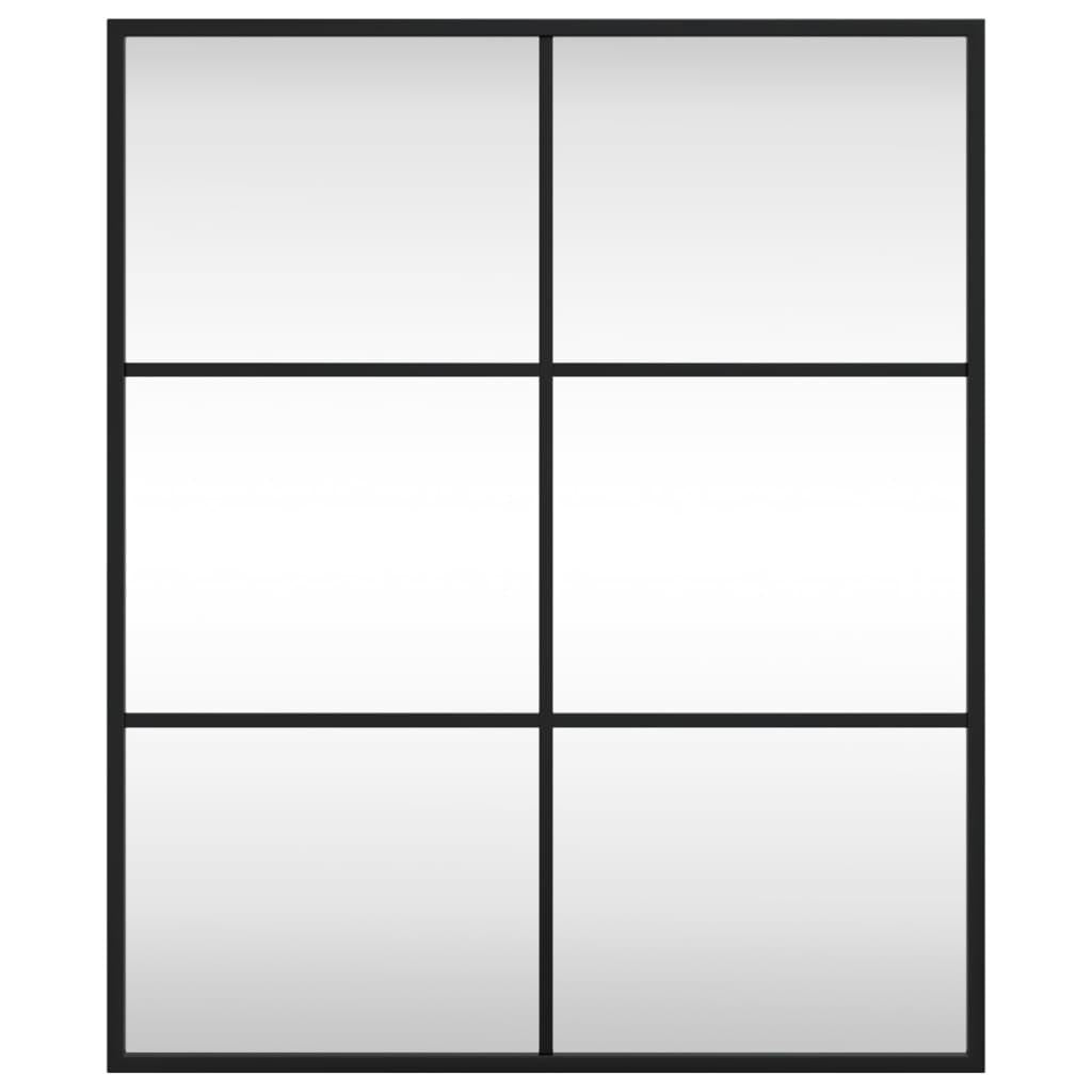 Wall Mirror Black 50x60 cm Rectangle Iron
