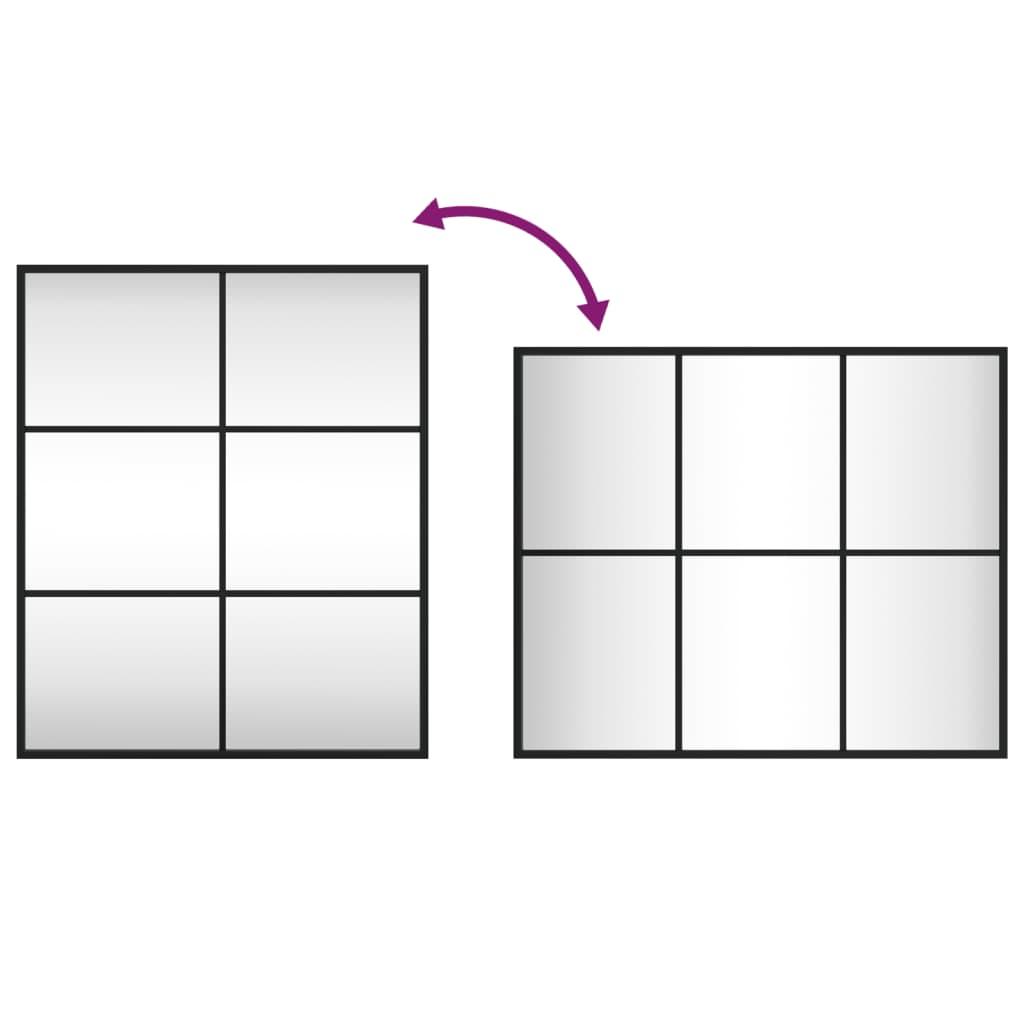 Wall Mirror Black 50x60 cm Rectangle Iron