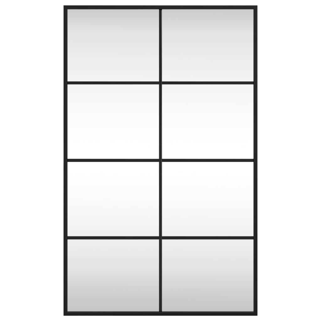 Wall Mirror Black 50x80 cm Rectangle Iron