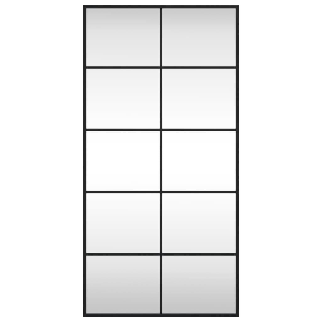 Wall Mirror Black 50x100 cm Rectangle Iron