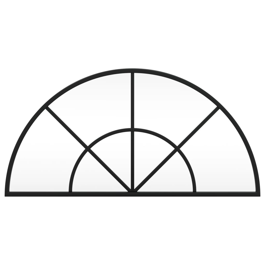 Wall Mirror Black 60x30 cm Arch Iron