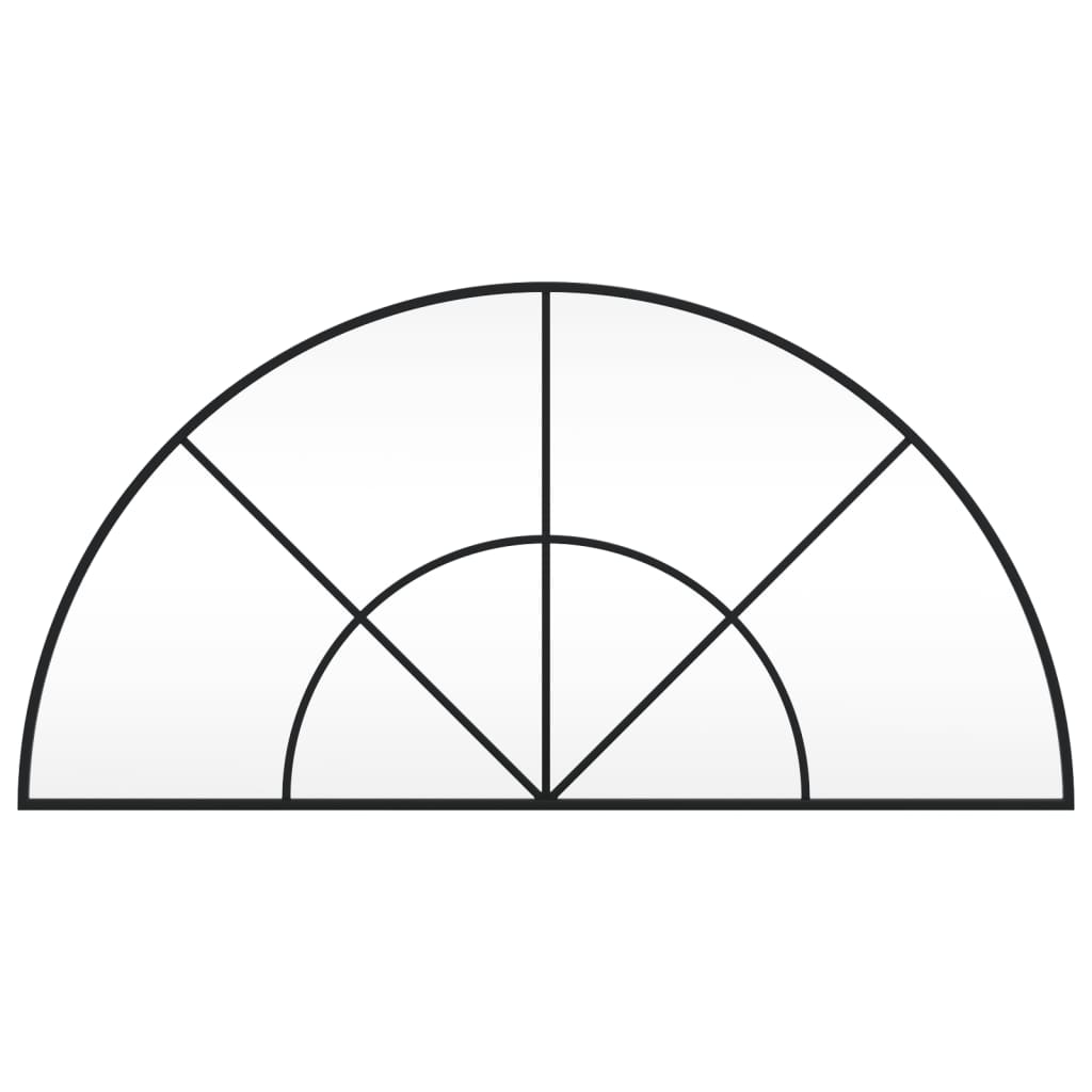 Wall Mirror Black 100x50 cm Arch Iron