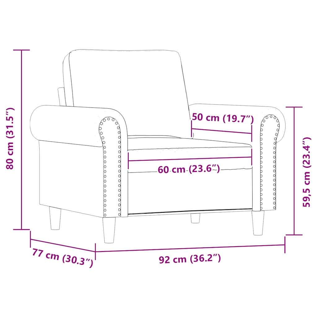 Sofa Chair Black 60 cm Faux Leather