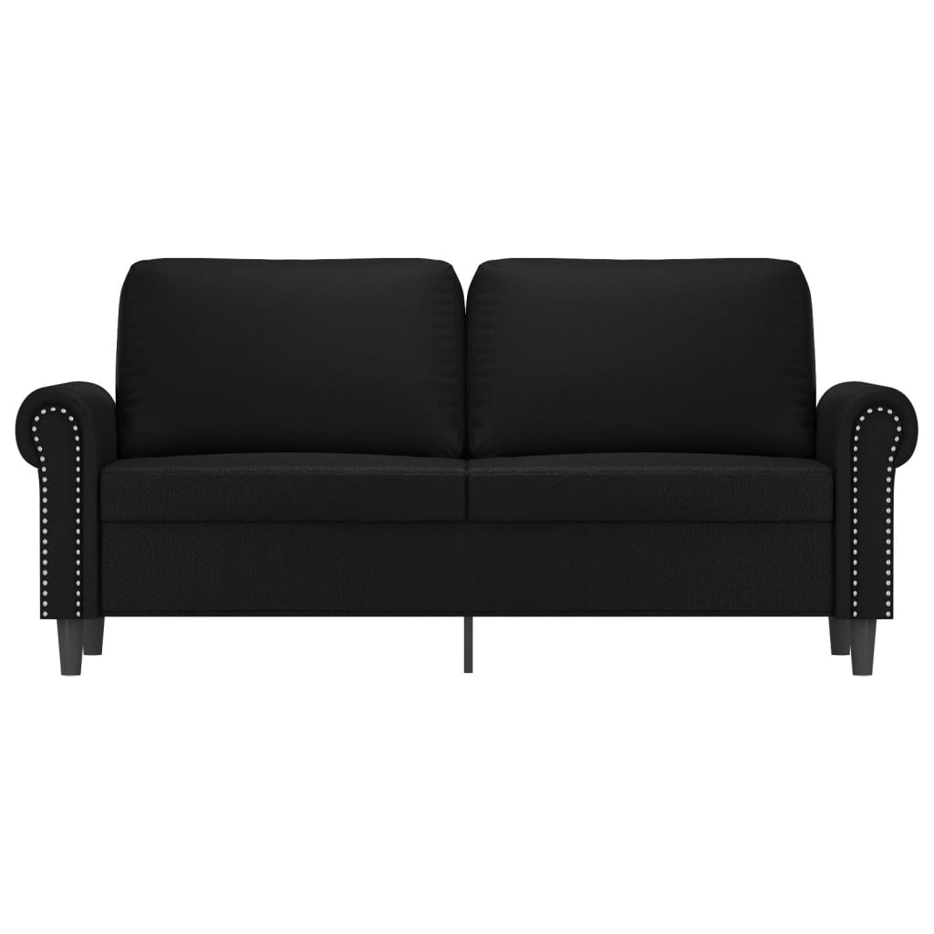 2-Seater Sofa Black 140 cm Faux Leather