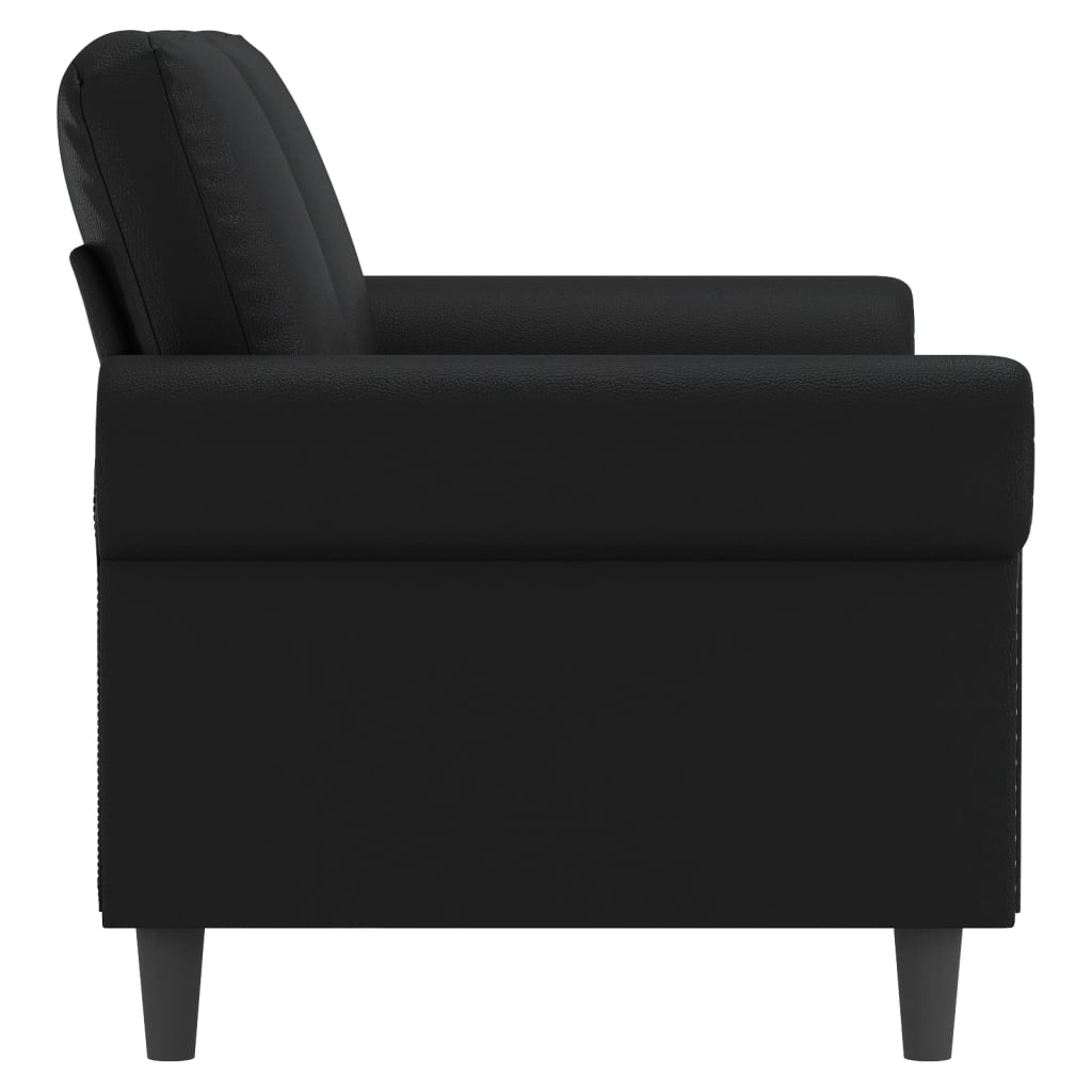 2-Seater Sofa Black 140 cm Faux Leather