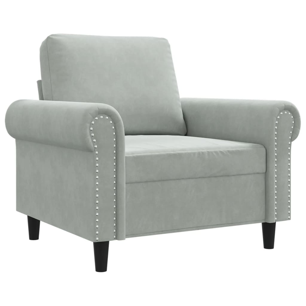 Sofa Chair Light Grey 60 cm Velvet