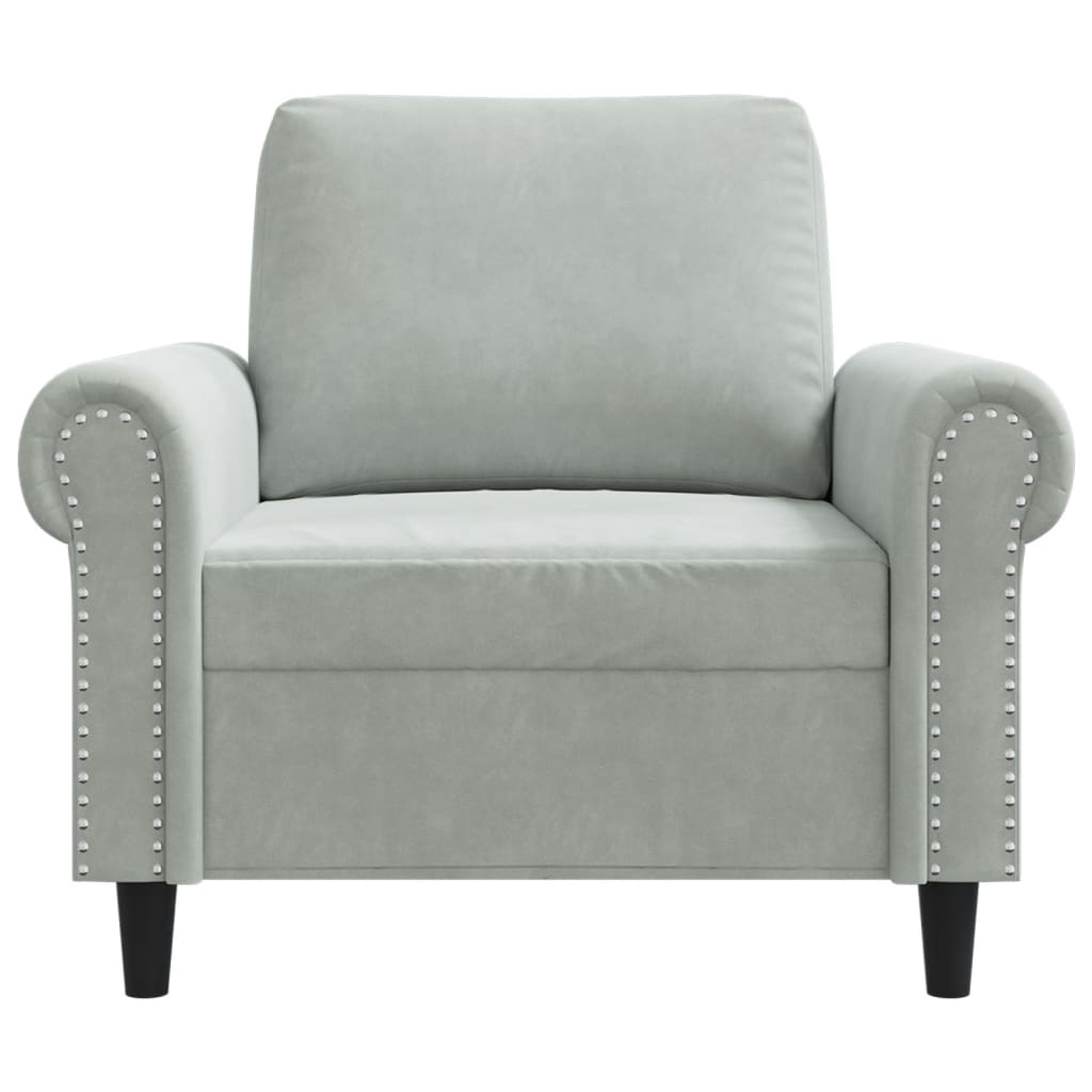 Sofa Chair Light Grey 60 cm Velvet