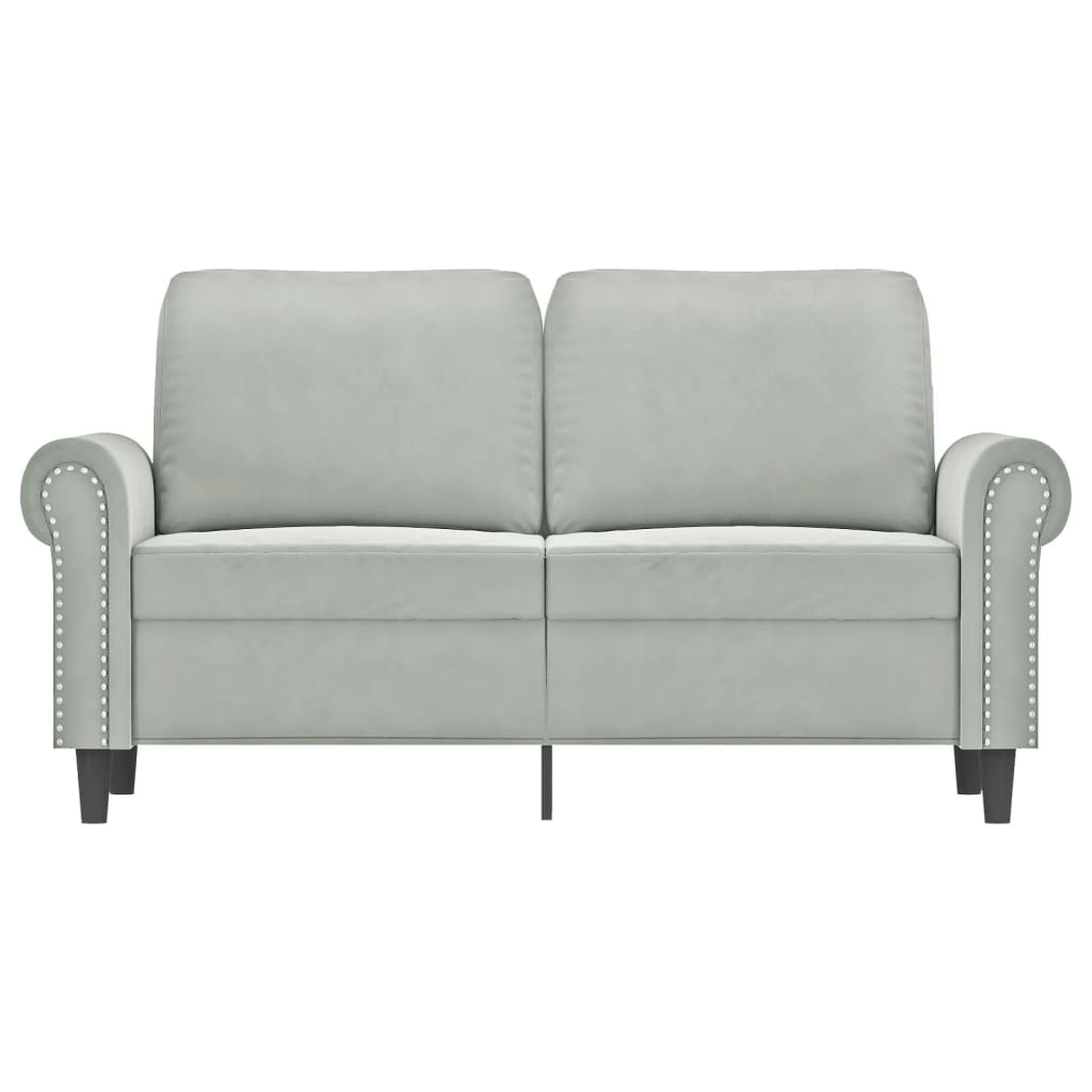 2-Seater Sofa Light Grey 120 cm Velvet