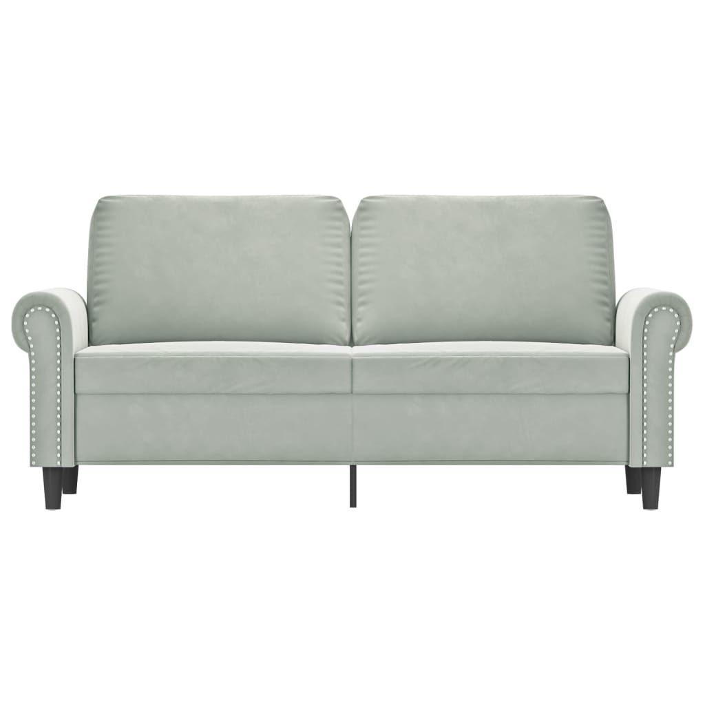 2-Seater Sofa Light Grey 140 cm Velvet