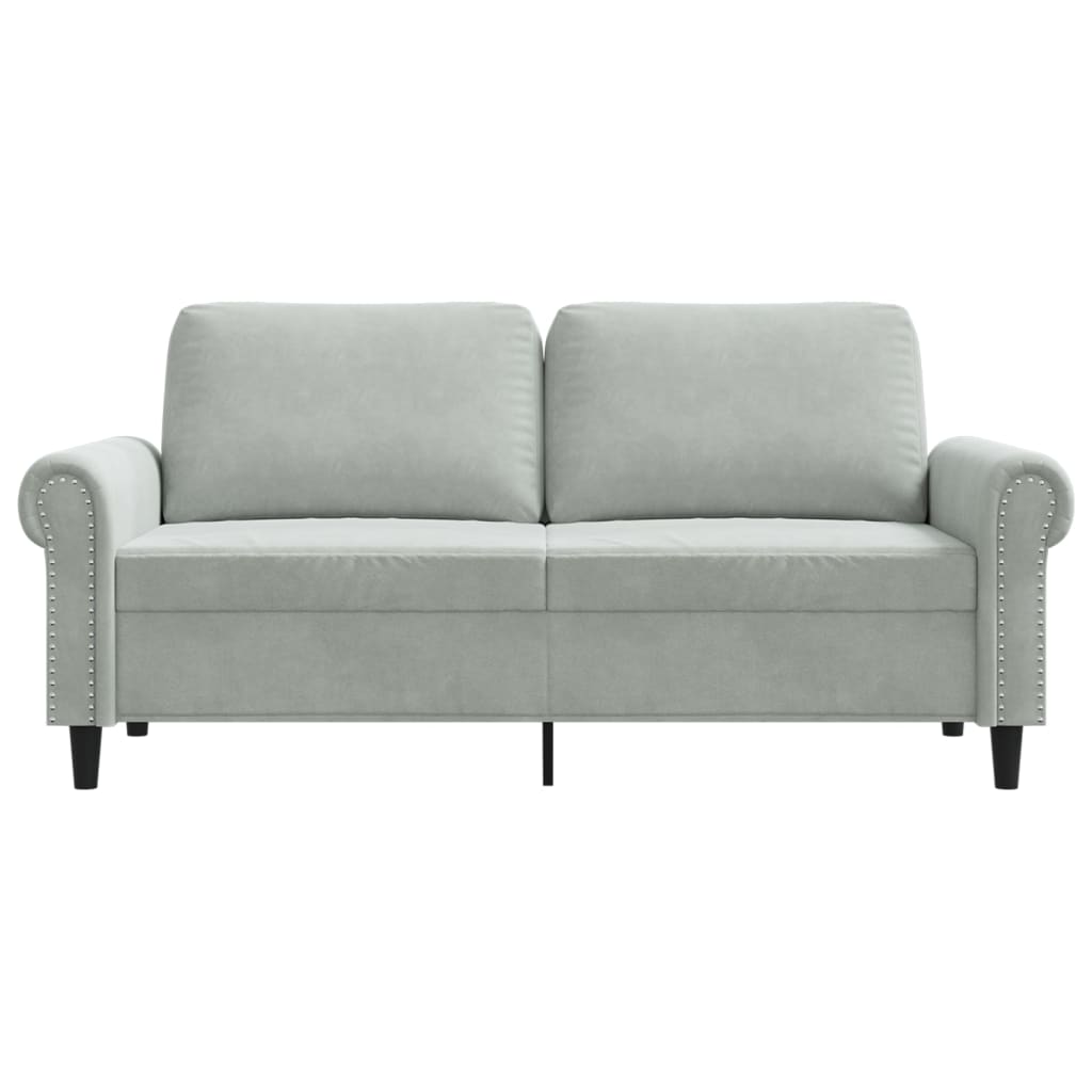 2-Seater Sofa Light Grey 140 cm Velvet