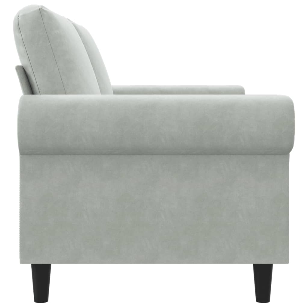 2-Seater Sofa Light Grey 140 cm Velvet