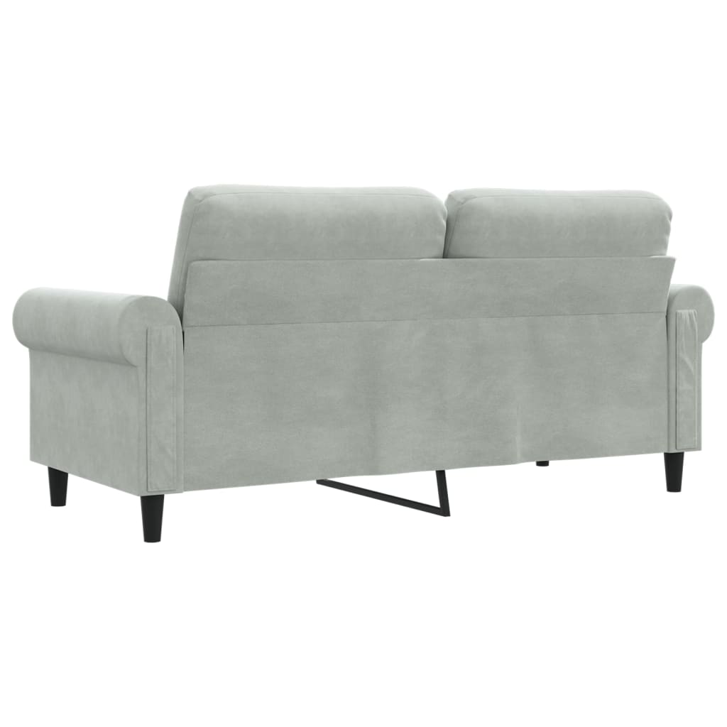 2-Seater Sofa Light Grey 140 cm Velvet