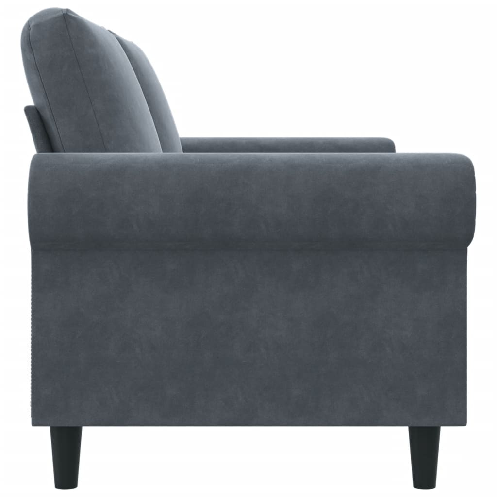 2-Seater Sofa Dark Grey 140 cm Velvet