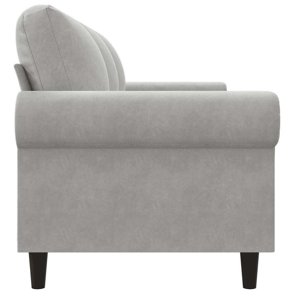 3-Seater Sofa Light Grey 180 cm Velvet