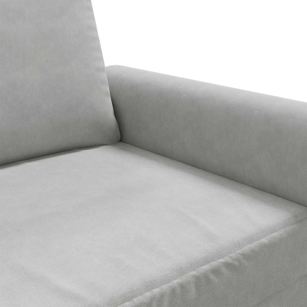 3-Seater Sofa Light Grey 180 cm Velvet