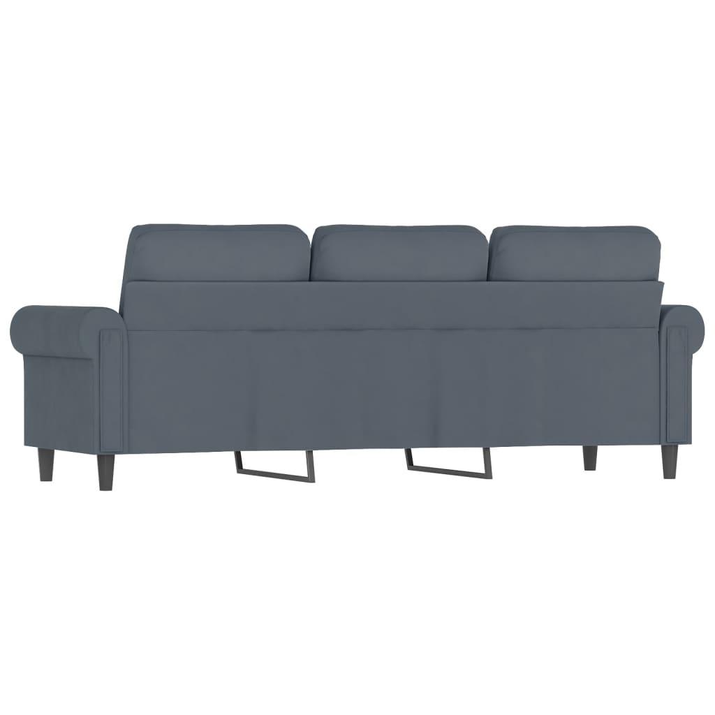 3-Seater Sofa Dark Grey 180 cm Velvet