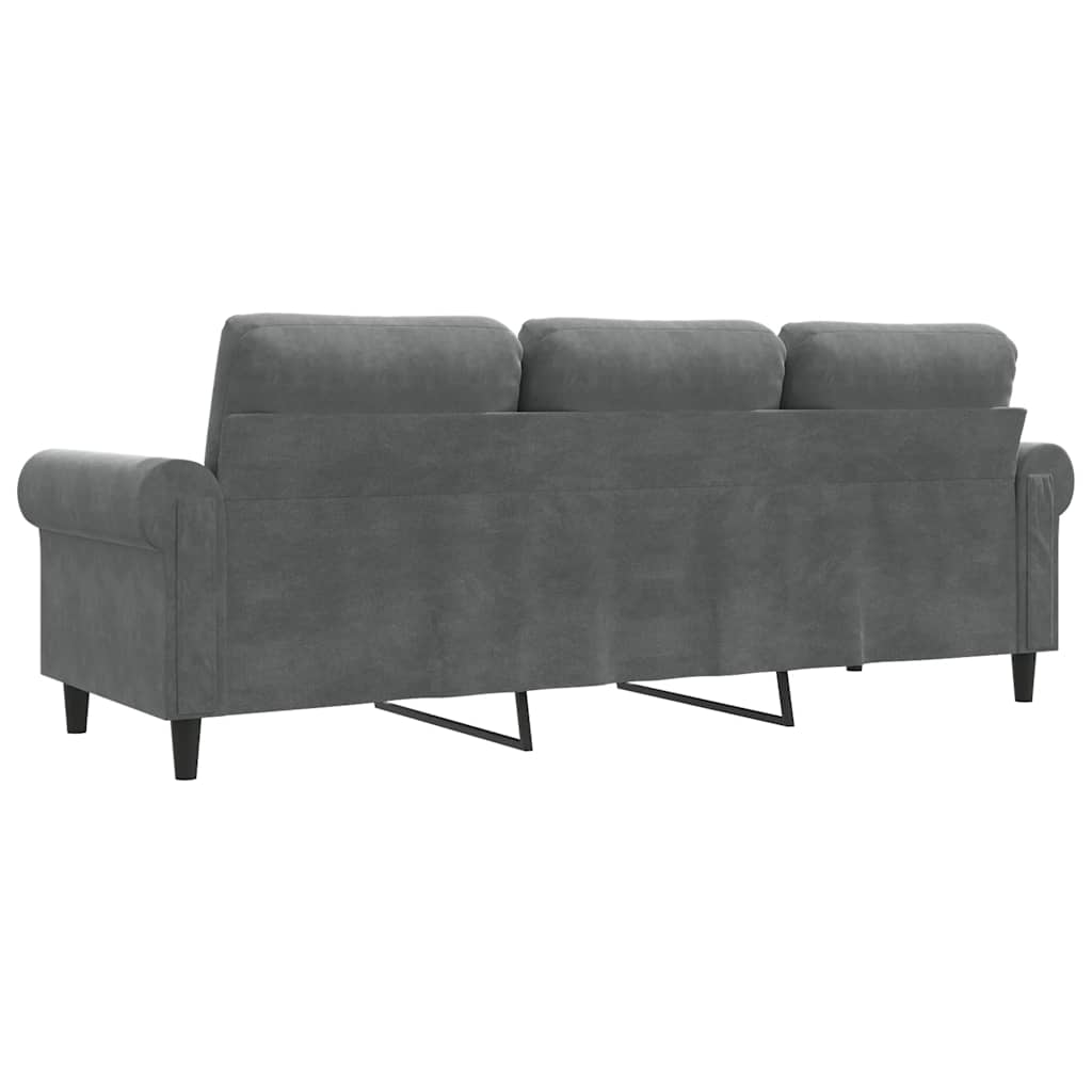 3-Seater Sofa Dark Grey 180 cm Velvet