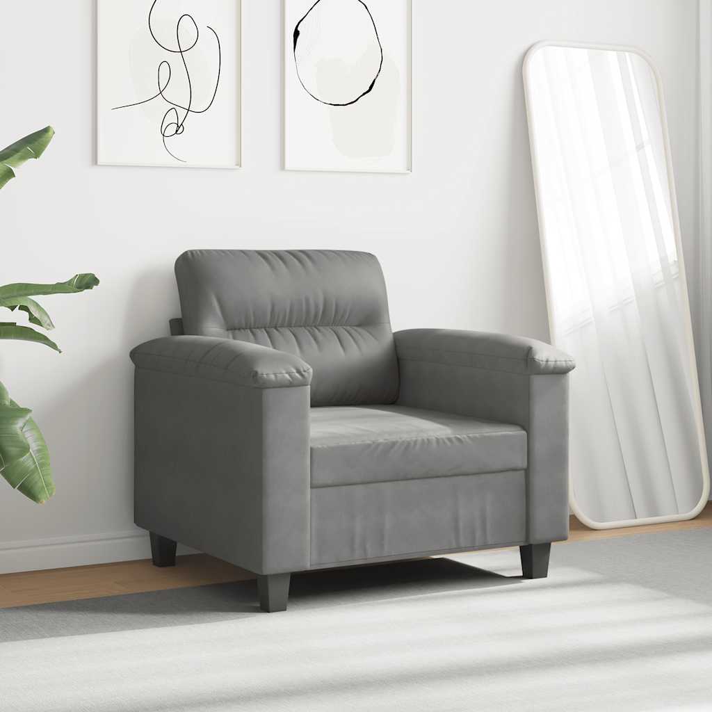 Sofa Chair Dark Grey 60 cm Microfibre Fabric