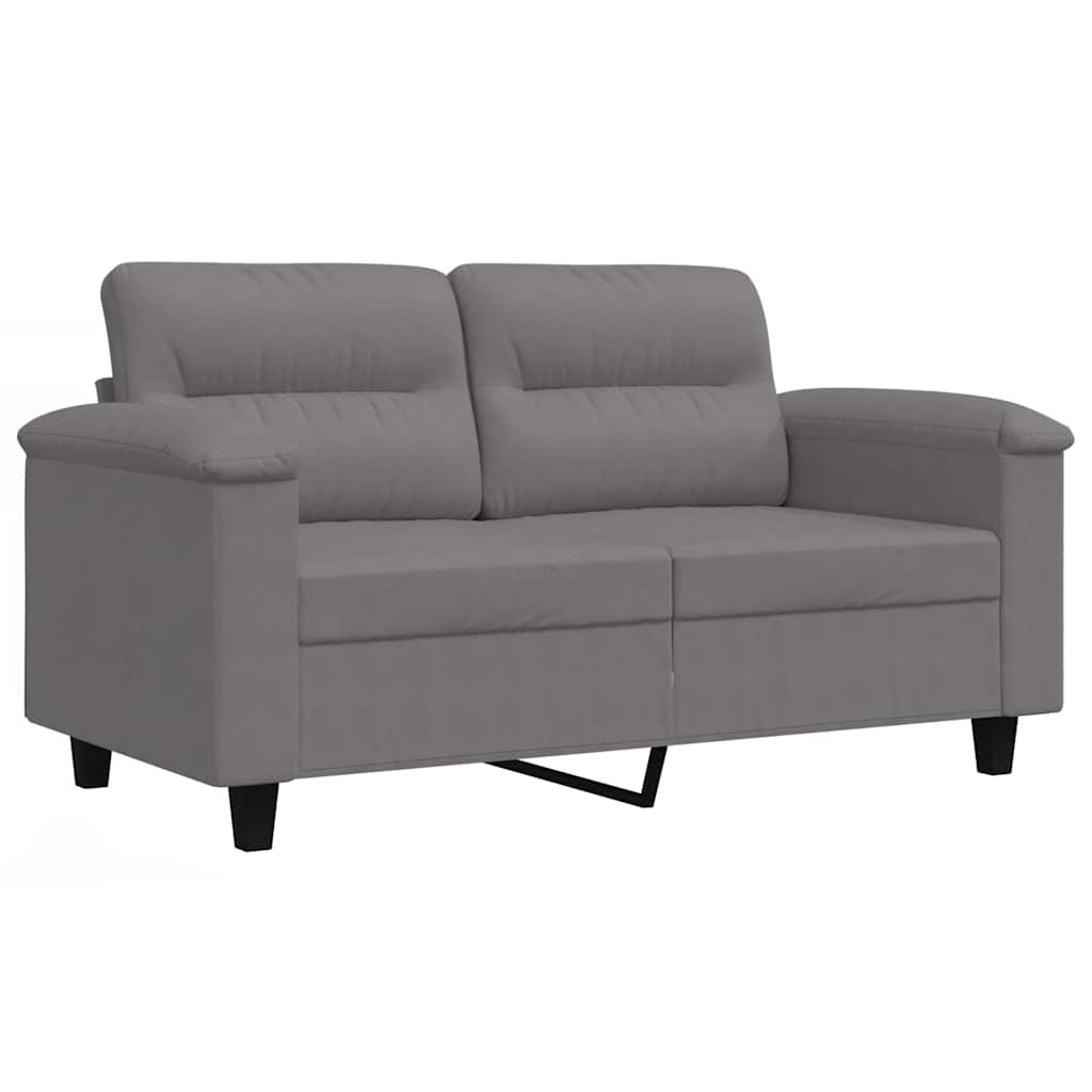 2-Seater Sofa Dark Grey 120 cm Microfibre Fabric
