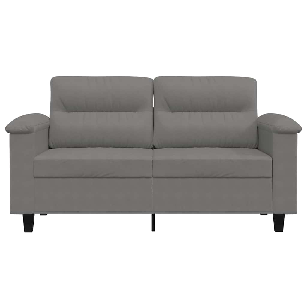 2-Seater Sofa Dark Grey 120 cm Microfibre Fabric