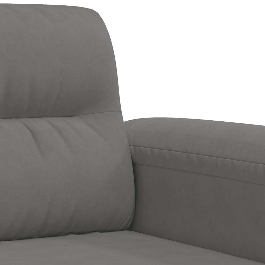 2-Seater Sofa Dark Grey 120 cm Microfibre Fabric