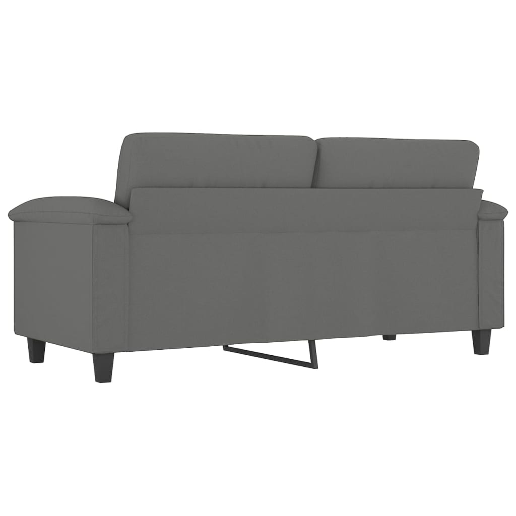 2-Seater Sofa Dark Grey 140 cm Microfibre Fabric