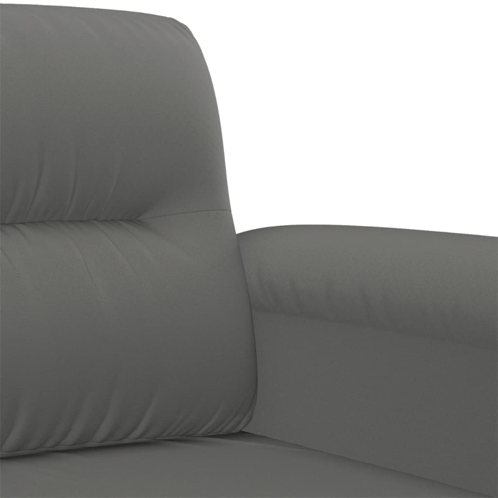 2-Seater Sofa Dark Grey 140 cm Microfibre Fabric