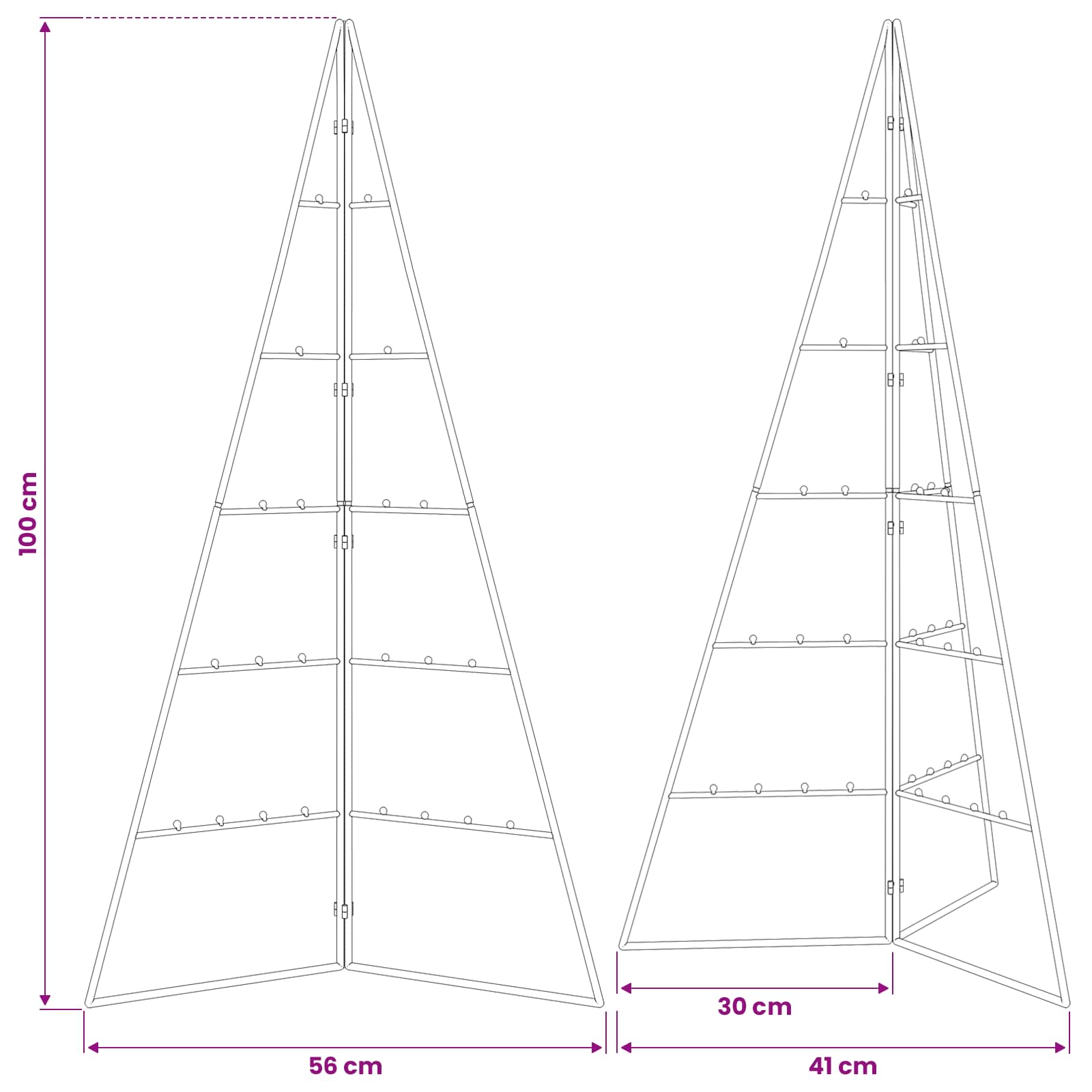 Metal Christmas Tree for Decoration Black 100 cm