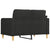 2-Seater Sofa Black 120 cm Fabric