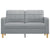 2-Seater Sofa Light Grey 140 cm Fabric