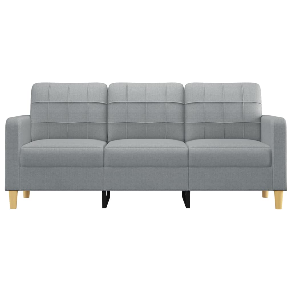 3-Seater Sofa Light Grey 180 cm Fabric