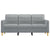 3-Seater Sofa Light Grey 180 cm Fabric