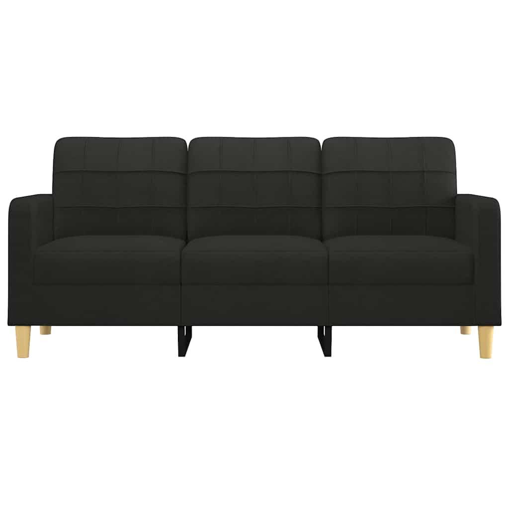 3-Seater Sofa Black 180 cm Fabric