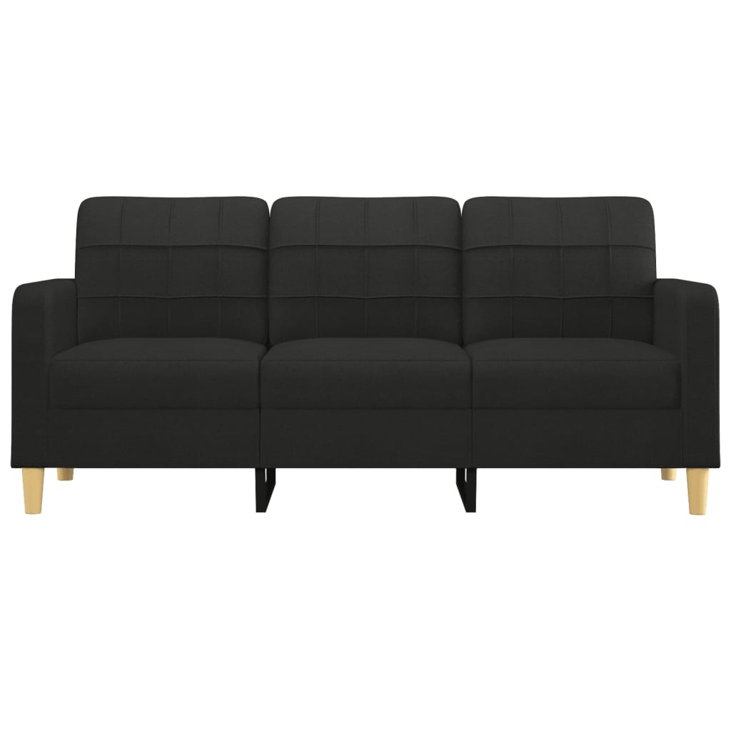 3-Seater Sofa Black 180 cm Fabric