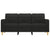 3-Seater Sofa Black 180 cm Fabric