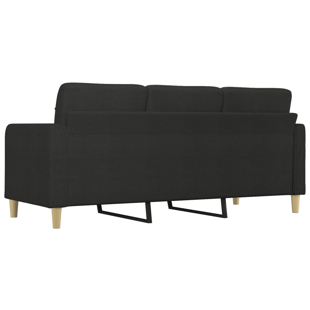 3-Seater Sofa Black 180 cm Fabric