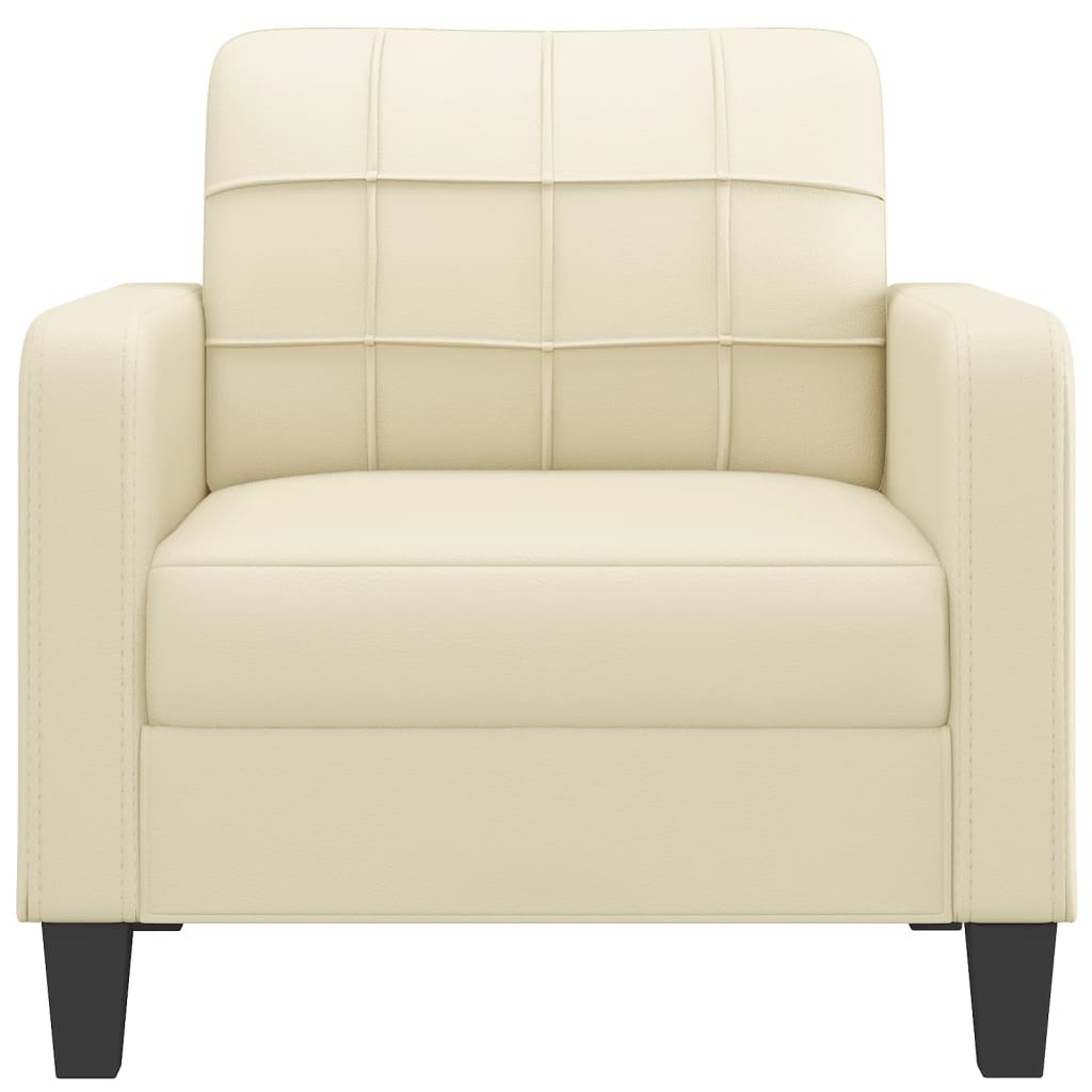 Sofa Chair Cream 60 cm Faux Leather