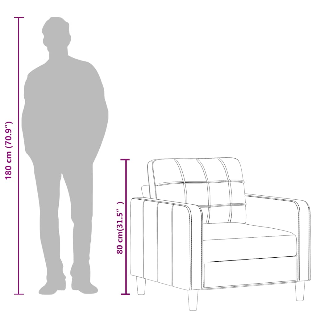 Sofa Chair Cappuccino 60 cm Faux Leather