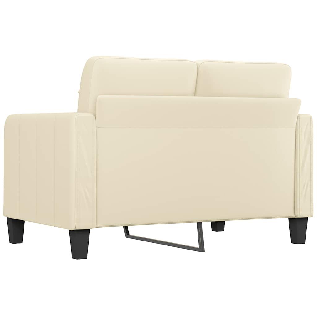2-Seater Sofa Cream 120 cm Faux Leather
