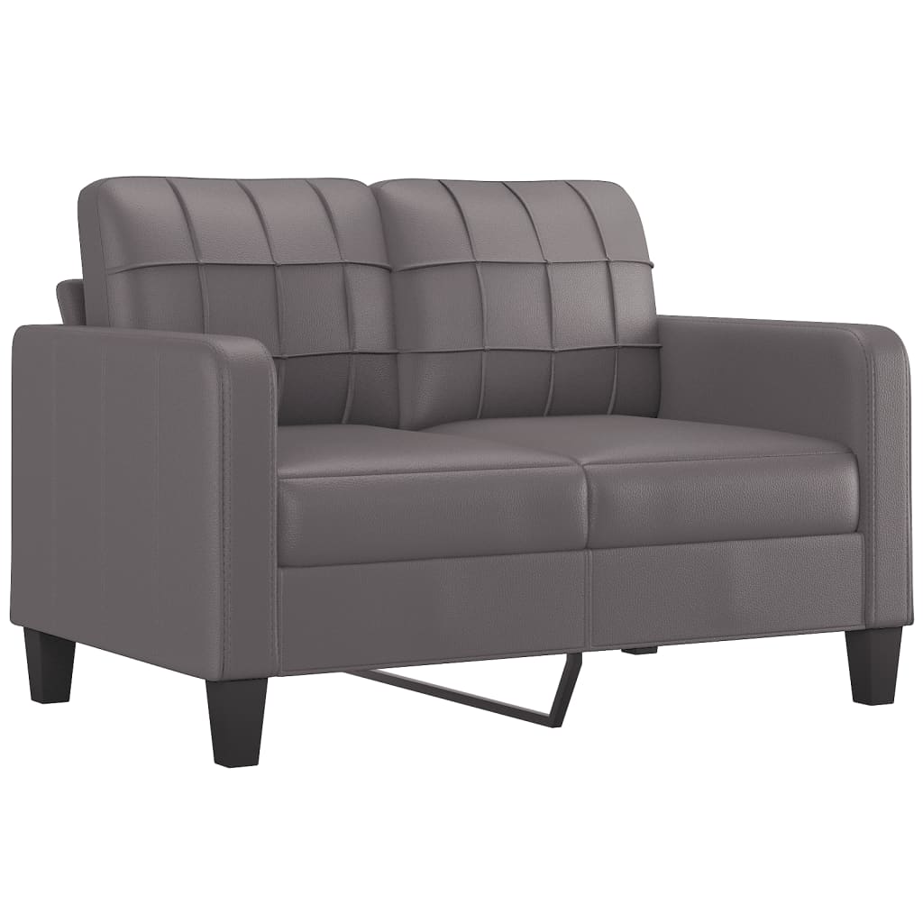 2-Seater Sofa Grey 120 cm Faux Leather