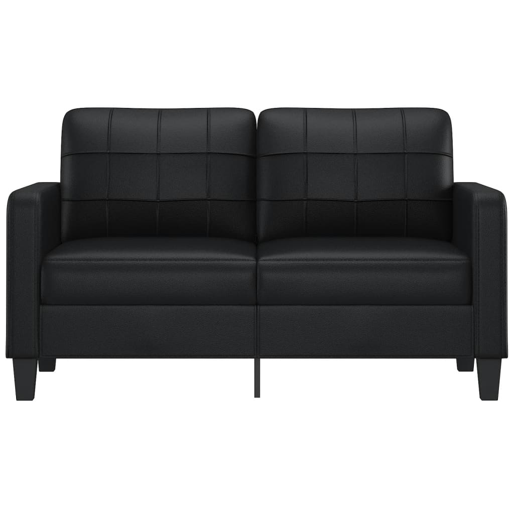 2-Seater Sofa Black 140 cm Faux Leather