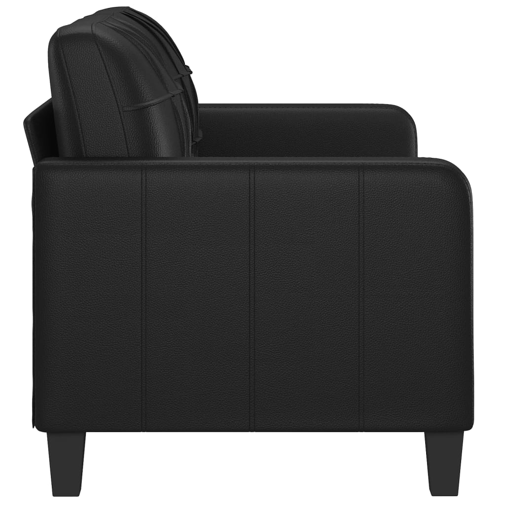 2-Seater Sofa Black 140 cm Faux Leather