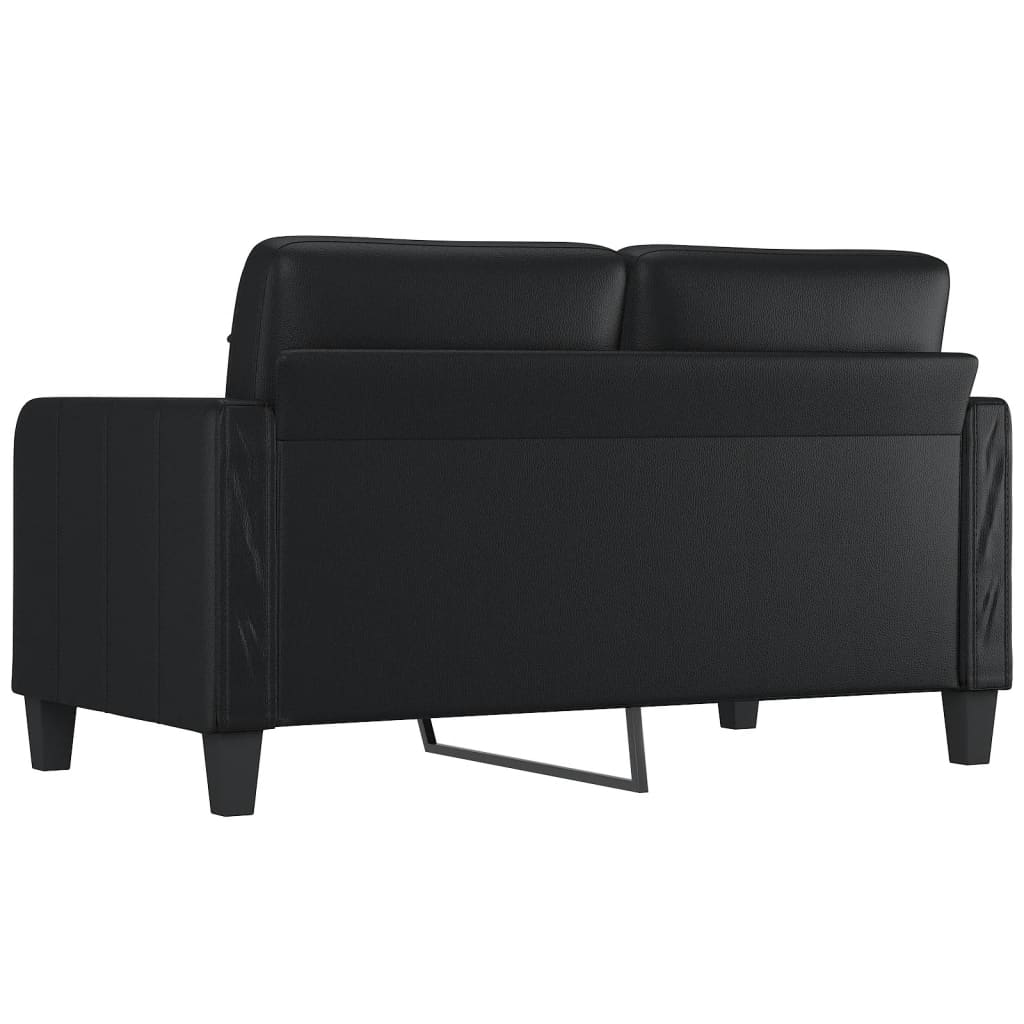 2-Seater Sofa Black 140 cm Faux Leather