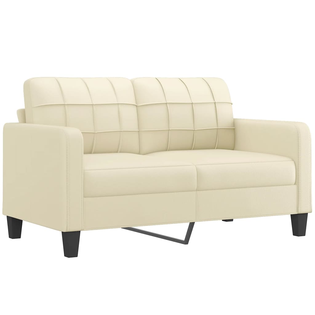 2-Seater Sofa Cream 140 cm Faux Leather