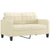 2-Seater Sofa Cream 140 cm Faux Leather