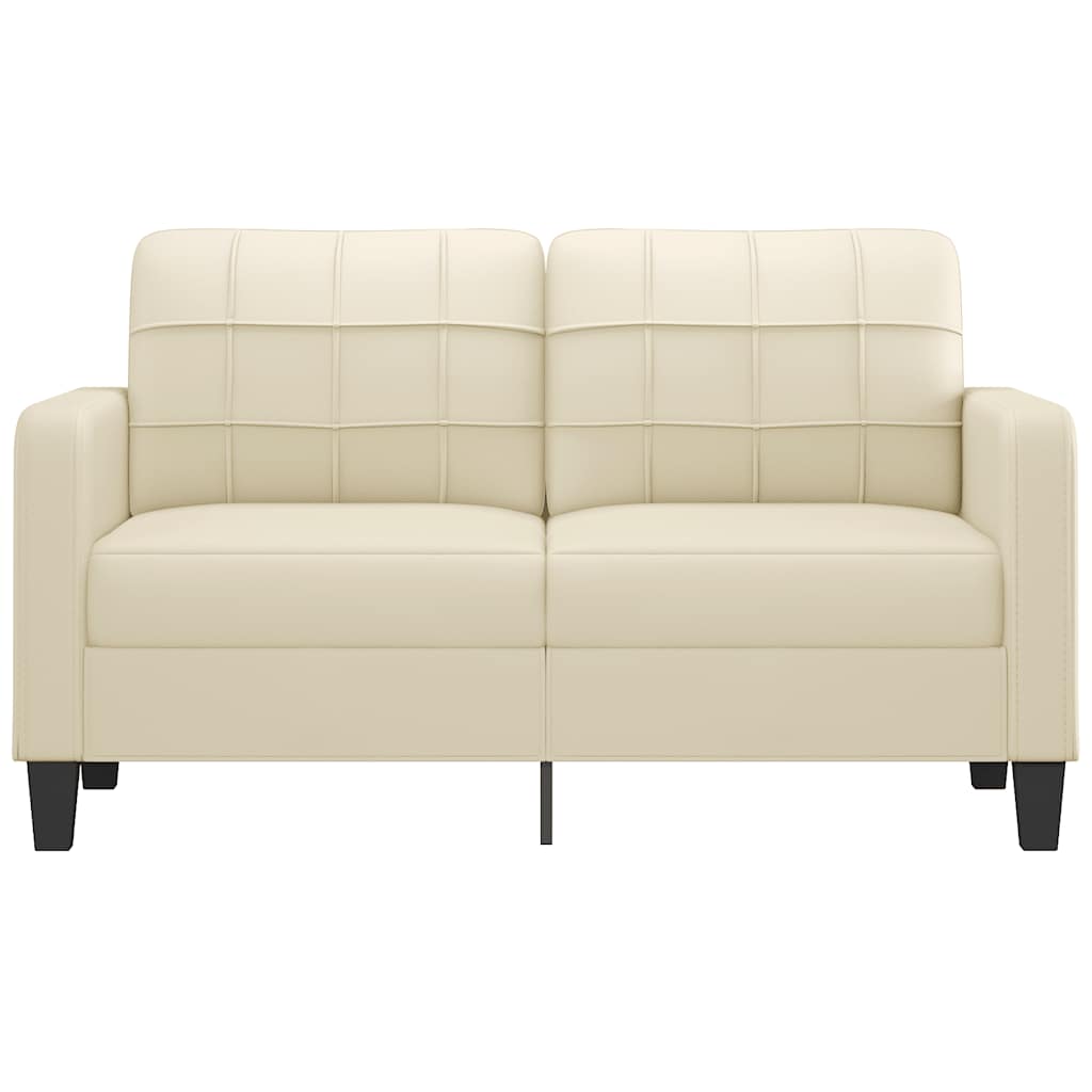 2-Seater Sofa Cream 140 cm Faux Leather