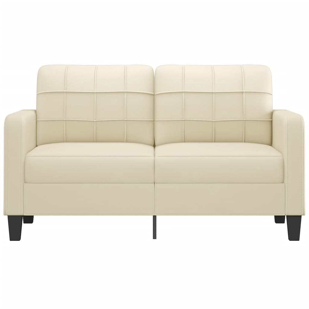 2-Seater Sofa Cream 140 cm Faux Leather