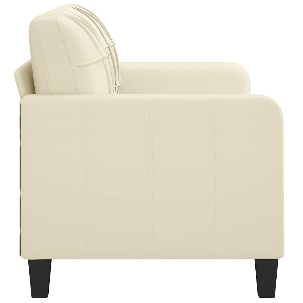 2-Seater Sofa Cream 140 cm Faux Leather