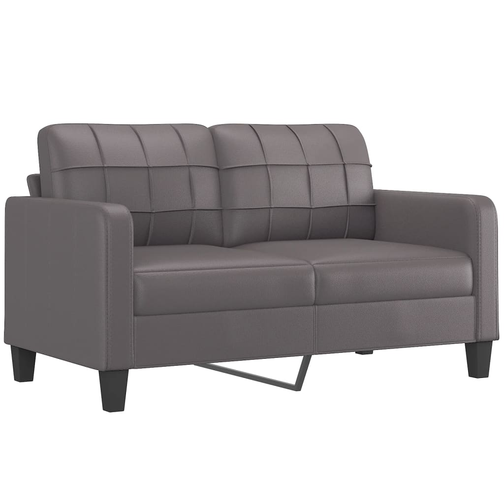 2-Seater Sofa Grey 140 cm Faux Leather