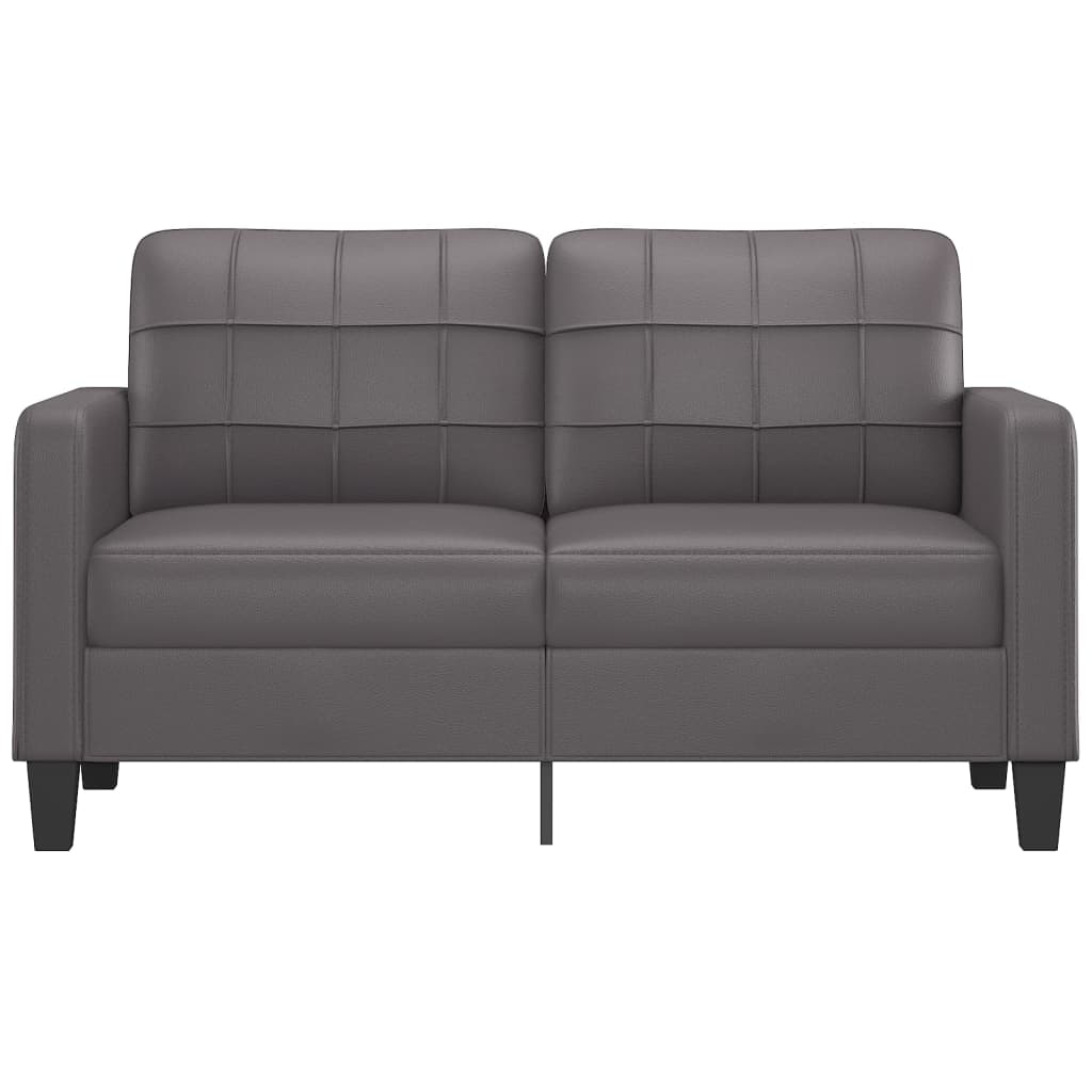 2-Seater Sofa Grey 140 cm Faux Leather